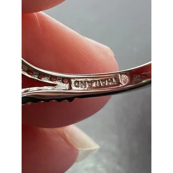 10k white gold blue topaz and white zircon double halo ring size 9 - Picture 5 of 10